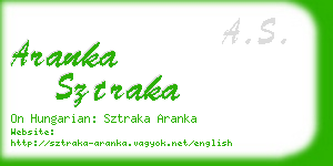 aranka sztraka business card